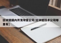 区块链国内开发项目公司[区块链技术公司哪里有]